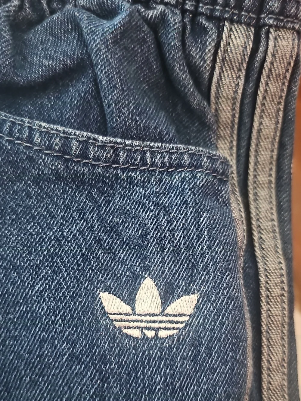 adidas Indigo Denim-Look Track Jacket and Pants Set